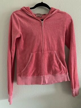 Vintage Y2K Juicy Couture Terry Cloth Full Zip Hoodie Womens S Pink Mean Girls